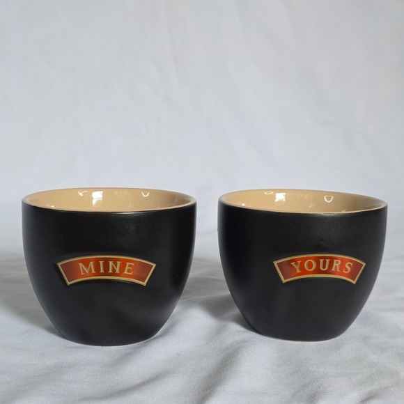 Baileys Irish Cream Other - Baileys Irish Cream Mine and Yours Vintage Ceramic Cups Set of 2 Black Tan